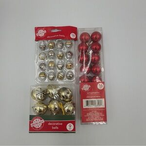 Red and Gold Decorative Bells and Ornaments Set